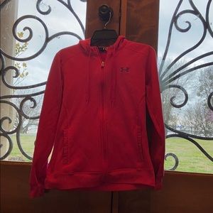 Pink and purple zip up under armour jacket